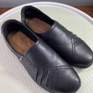 Rockport Women's Black Leather Slip On‎ Loafers- Sz 9.5 Cushion Comfort